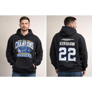 Los Angeles Dodgers 2025 World Series Champions Kershaw #22 Hoodie Sweatshirt 2X